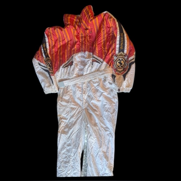 Bogner Vintage Colorful Striped Ski Jacket with White Accents